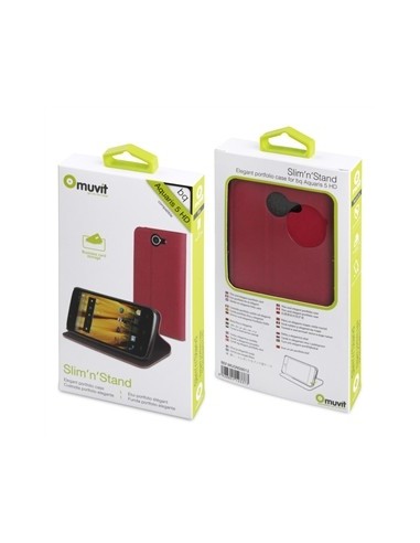 Muvit MUSNS0012 - Funda slim folio con función soporte para bq Aquaris 5 HD, rosa/negro: Kiwiku.com: Electrónica