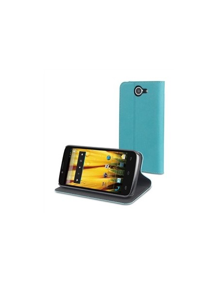 Muvit MUSNS0013 - Funda slim folio con función soporte para bq Aquaris 5 HD, azul/negro - Electrónica - Kiwiku.com