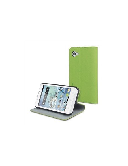 Kiwiku.com: Muvit MUSNS0015 - Funda slim folio con función soporte para bq Aquaris 4.5, verde/gris - Electrónica