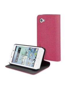 Muvit MUSNS0016 - Funda slim folio con función soporte para bq Aquaris 4.5, rosa/negro - Electrónica - Kiwiku.com