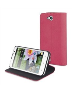 Muvit MUSNS0018 - Funda slim folio con función soporte para bq Aquaris 5, rosa/negro: Kiwiku.com: Electrónica