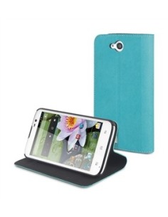 Muvit MUSNS0019 - Funda slim folio con función soporte para bq Aquaris 5, azul/negro: Kiwiku.com: Electrónica