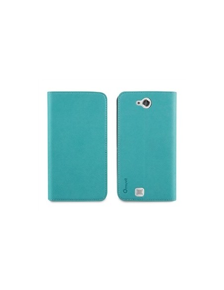 Muvit MUSNS0019 - Funda slim folio con función soporte para bq Aquaris 5, azul/negro: Kiwiku.com: Electrónica