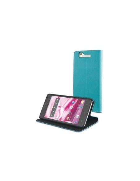 Muvit MUSNS0010 - Funda slim folio con función soporte para bq Aquaris 5.7, azul/negro - Electrónica - Kiwiku.com
