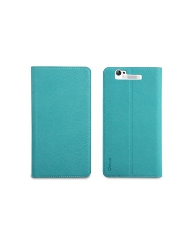 Muvit MUSNS0010 - Funda slim folio con función soporte para bq Aquaris 5.7, azul/negro - Electrónica - Kiwiku.com
