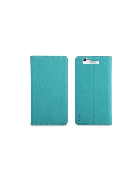 Muvit MUSNS0010 - Funda slim folio con función soporte para bq Aquaris 5.7, azul/negro - Electrónica - Kiwiku.com