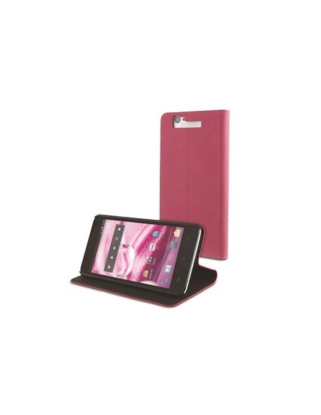 Kiwiku.com: Muvit MUSNS0009 - Funda slim folio con función de soporte para BQ Aquaris 5, 7, rosa/negro - Electrónica