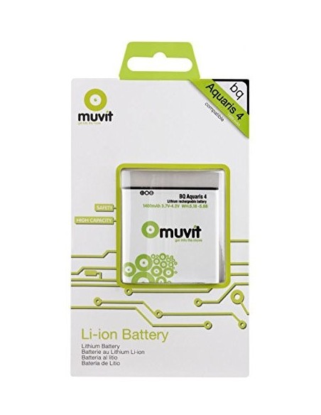 Kiwiku.com: Muvit MUBAT0034 - Batería de litio 1500 mAh para bq Aquaris 4 - Electrónica