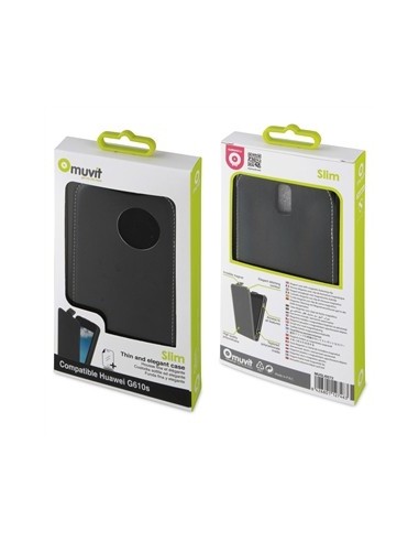 Kiwiku.com: Muvit Slim - Funda + protector de pantalla para Huawei G610, negro - Electrónica