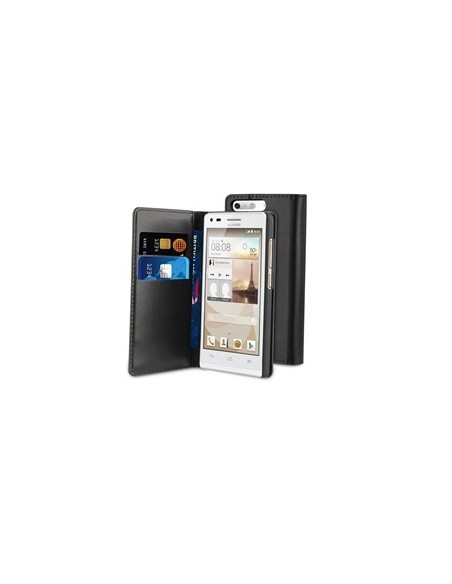 Muvit Wallet Folio - Funda con función soporte y tarjetero para Huawei G6 4G, negro - Electrónica - Kiwiku.com