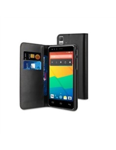 Muvit MUSNS0115 - Funda folio con función de soporte y tarjetero para BQ Aquaris E5, negro - Electrónica - Kiwiku.com