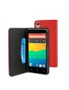 Funda wallet folio función soporte roja/negra bq aquaris e5 muvit