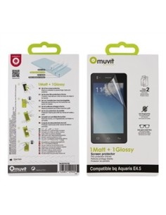 Muvit MUSCP0726 - Set de 2 protectores de pantalla (1 mate y 1 brillo) para bq Aquaris E4.5: Kiwiku.com: Electrónica 2