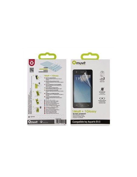 Muvit MUSCP0726 - Set de 2 protectores de pantalla (1 mate y 1 brillo) para bq Aquaris E4.5: Kiwiku.com: Electrónica