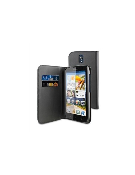 Kiwiku.com: Muvit Wallet - Funda folio con función soporte y tarjetero para Huawei G610, negro - Electrónica