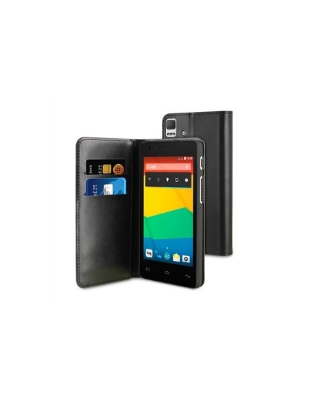 Muvit Wallet - Funda tipo folio con función soporte para BQ Aquaris E4.5, negro - Electrónica - Kiwiku.com