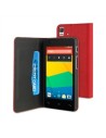 Funda wallet folio función soporte roja/negra bq aquaris e4.5 muvit