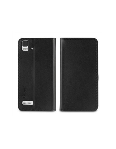 Kiwiku.com: Muvit Wallet - Funda tipo folio con función soporte para BQ Aquaris E4, negro - Electrónica