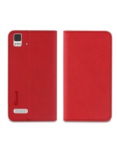 Muvit Wallet - Funda tipo folio con función soporte para BQ Aquaris E4, rojo y negro: Kiwiku.com: Electrónica 2