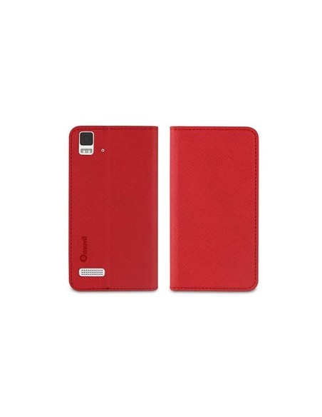 Muvit Wallet - Funda tipo folio con función soporte para BQ Aquaris E4, rojo y negro: Kiwiku.com: Electrónica