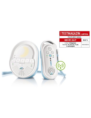 Philips Avent SCD505/00 - Vigilabebes DECT, alcance de hasta 330 m, cero interferencias, unidad de padres inalámbrica recargabl