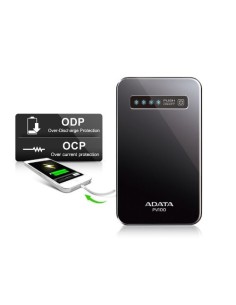 ADATA PV100 - Baterías externas (Negro, De plástico, Cámara digital, Lector de libros electrónicos, GPS, Teléfono móvil, MP3, M 2