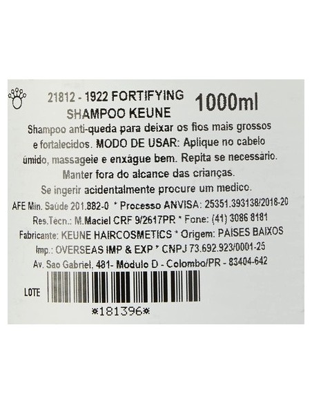 Keune 1922 By J.m. Keune Champu de Cabello Fortificante 1000ml