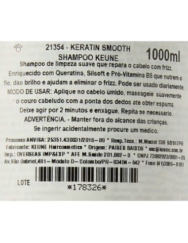 Keune Care Kerantin Smooth Hair Champu Smooth & Strengthens 1000ml