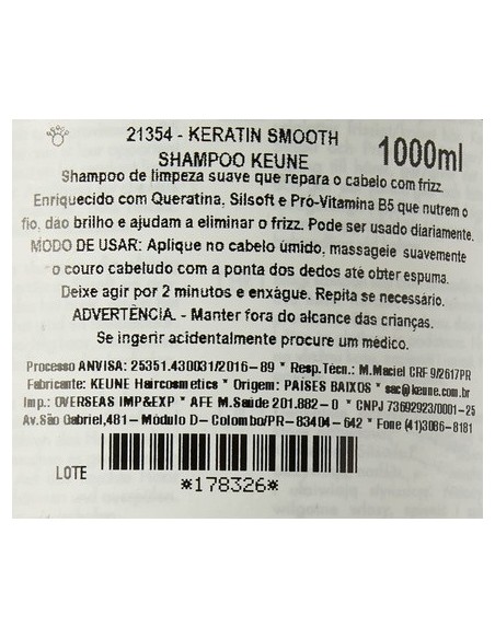 Keune Care Kerantin Smooth Hair Champu Smooth & Strengthens 1000ml