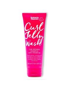 Umberto Giannini Curl Jelly Wash Vegano y sin Crueldad Animal Libre de Sulfatos Champú para Cabello Rizado U Ondulado 250ml