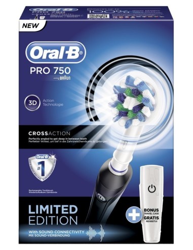 Braun Oral-B PRO 750 Black - Cepillo de dientes eléctrico de rotación, color negro: Kiwiku.com: Salud y cuidado personal