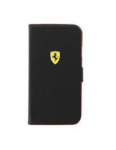 Funda Flip Case Ferrari negra para Samsung Galaxy S IV S4, Hardcase booktype - Electrónica - Kiwiku.com