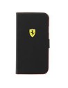 Funda flip case ferrari negra para samsung galaxy s iv s4, hardcase booktype