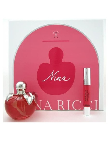 Nina Ricci Les Belles de Nina Femei Set de Regalo Nina Eau de Toilette 80ml + Jumbo Barra de Labios Matte Ruj Fancy Pink 2.5gr