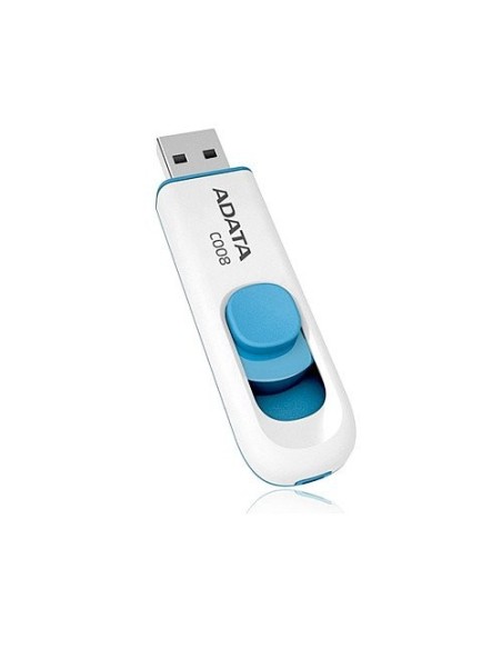ADATA 64GB C008 - Memoria USB (64 GB, USB 2.0, 19.5 mm, 59.6 mm, 5.9 mm) Azul, Color blanco: Kiwiku.com: Informática
