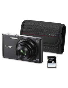 Sony DSC-W830 - Cámara compacta de 20.1 Mp (pantalla de 2.7, zoom óptico 8x, estabilizador óptico), negro - Kit cámara + Funda