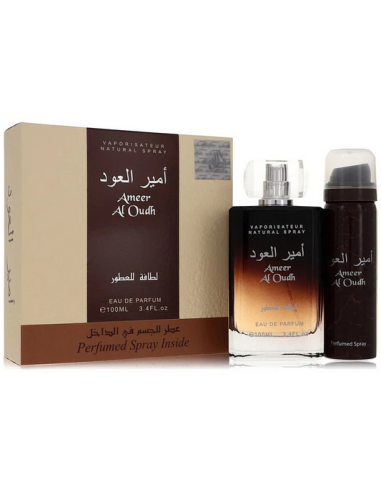 Lattafa Ameer Al Oudh  3 4 Oz Eau De Parfum Vaporizador  1 7 Oz Perfumed Vaporizador Para Hombre Gift Set