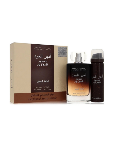 Lattafa Ameer Al Oudh  3 4 Oz Eau De Parfum Vaporizador  1 7 Oz Perfumed Vaporizador Para Hombre Gift Set