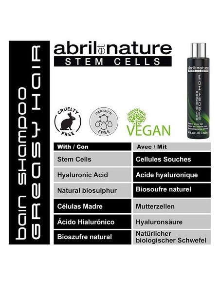 Abril Et Nature Champú Antigrasa Purificante para Cabellos Grasos Greasy Hair Bain 250ml