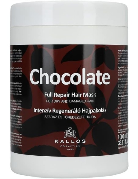 Mascarilla KALLOS Chocolate Full Repair 1000ml - Cabello Seco y Dañado | Kiwiku