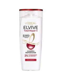 L'OREAL PARIS Champú Total Repair 5 Reconstituyente con Pro-Queratina + Ceramida para Cabello Dañado Frasco 370 ml