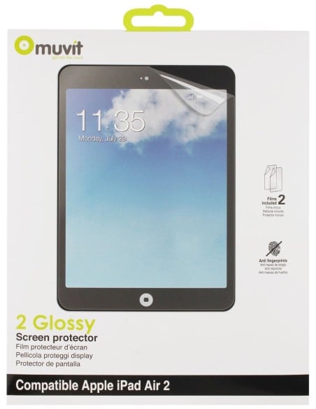 Kiwiku.com: Muvit MUSCP0698 - Set de dos protectores de pantalla antihuellas para Apple iPad Air 2 - Electrónica