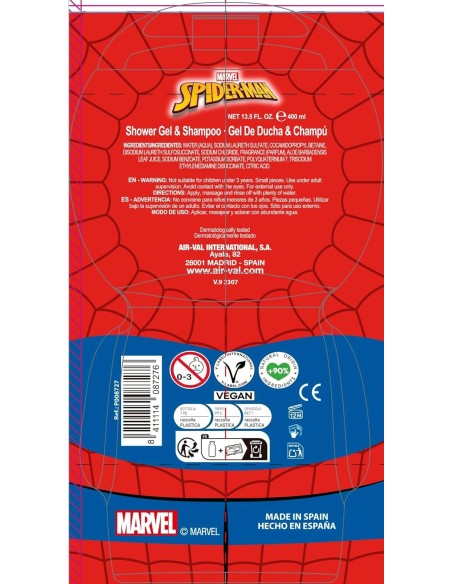 air_val_gel_de_ducha_&_champú_figura_3d_spiderman_400ml_para_niños_y_adultos_8411114087276_barato
