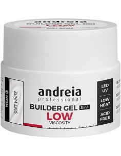 Andreia Professional Builder Gel Low Viscosity Soft White 44 Gr - Gel de Construcción 3 en 1 de Baja Viscosidad