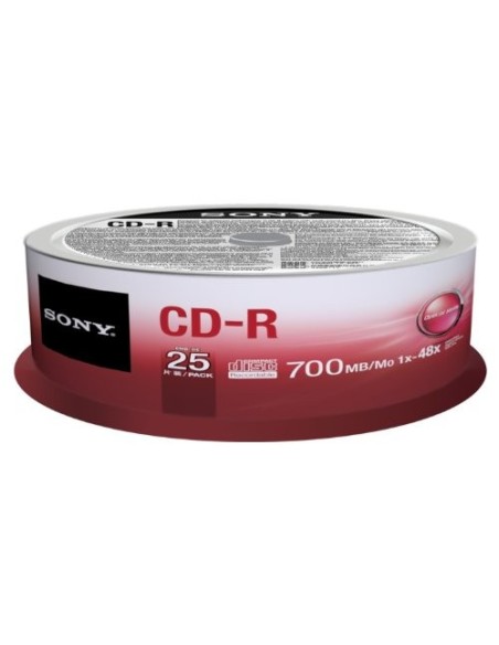 Sony 25CDQ80SP - Pack de 25 CD-R, 700 Mb: Kiwiku.com: Informática