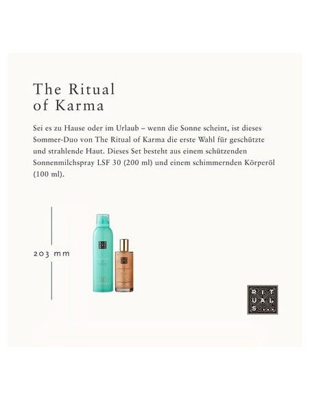 Rituals Ritual Of Karma Summer Duo Sun Care Set 300ml - Protección Solar SPF30 | Kiwiku
