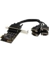 Startech.com tarjeta adaptadora pci express pcie de 4 puertos serie con cable multiconector rs232 se