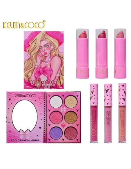 Paleta De Maquillaje KEVIN&amp;COCO 49 Colores, 3 Labiales Y 6 Iluminadores - Kiwiku  