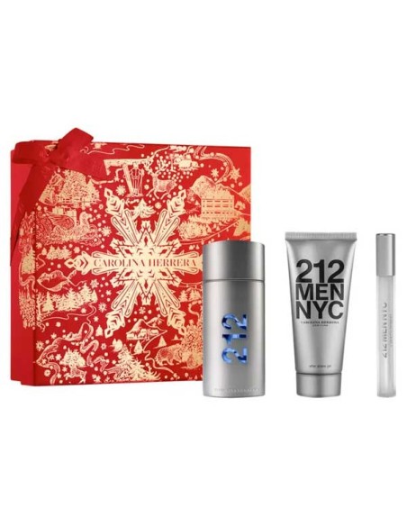 Set CAROLINA HERRERA 212 Men Eau De Toilette + After Shave Gel + Mini Vaporizador - 210 ml