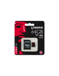 Kingston SDCA3/64GB - Tarjeta de memoria micro SDHC/SDXC de 64 GB (UHS-I U3, 90R/80 W, SDCA3, con adaptador SD): Kingston: Kiwi 2